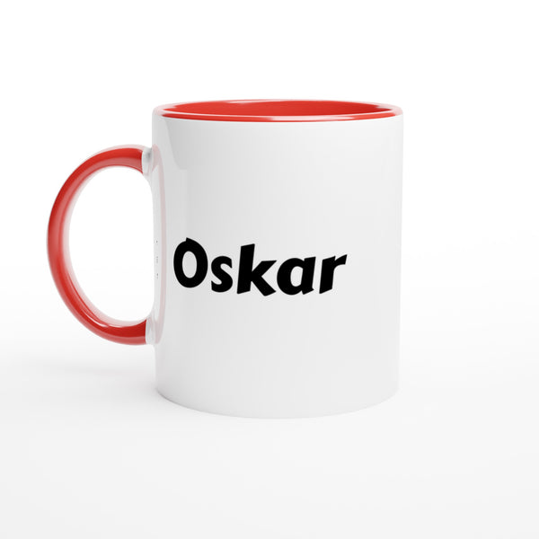 Oskar  voornaam mok - beker - kado collega - verjaardag - persoonlijke naam collega - cadeau beker in verschillende kleuren!