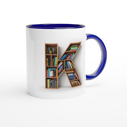 Letter K - Mok met boeken | Meerdere kleuren!