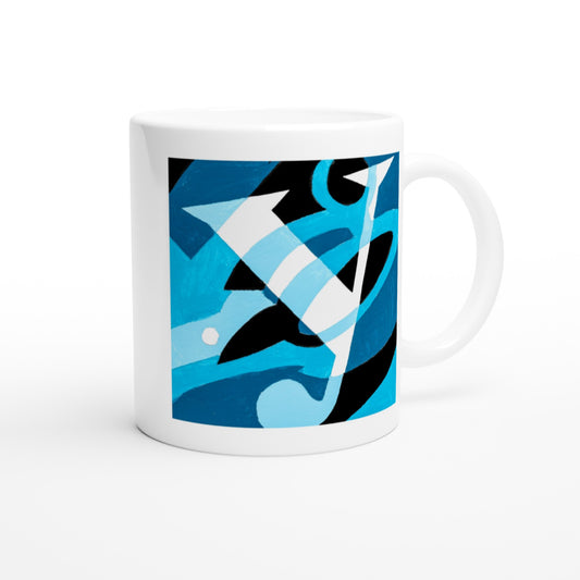 Letter Y - Blue abstract Mok - Beker