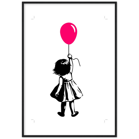 Girl with balloon | poster | mat papier | houten lijst