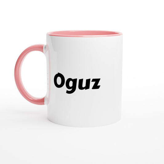 Oguz voornaam mok - beker - kado collega - verjaardag - persoonlijke naam collega - cadeau beker in verschillende kleuren!