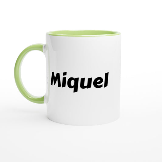 Miquel voornaam mok - beker - kado collega - verjaardag - persoonlijke naam collega - cadeau beker in verschillende kleuren!