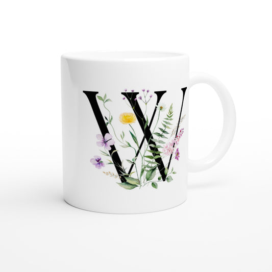 Letter W - Flowers Mok - Beker
