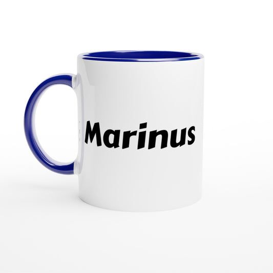 Marinus voornaam mok - beker - kado collega - verjaardag - persoonlijke naam collega - cadeau beker in verschillende kleuren!