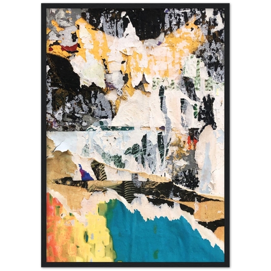 Torn paper Abstraction | poster | mat papier | houten lijst