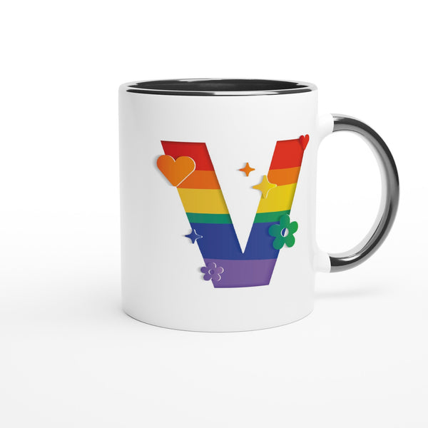 Letter V - Regenboog Mok | Meerdere kleuren!