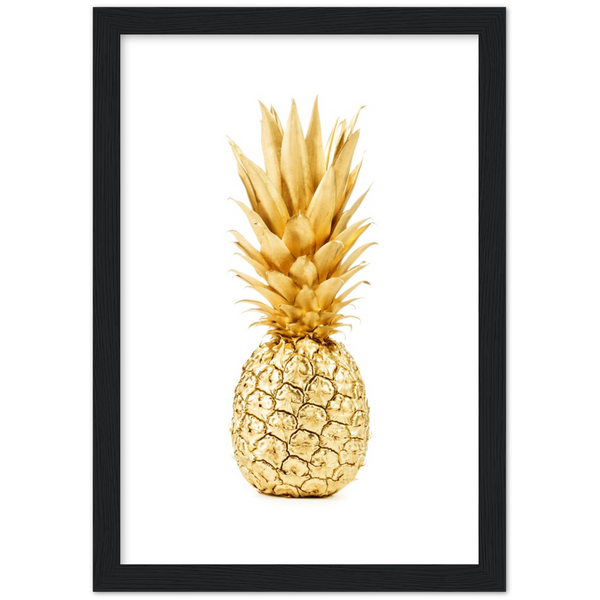 Golden pineapple | poster | mat papier | houten lijst