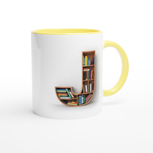 Letter J - Mok met boeken | Meerdere kleuren!