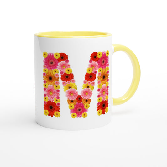 Letter M - Bloemen Mok | Meerdere kleuren!