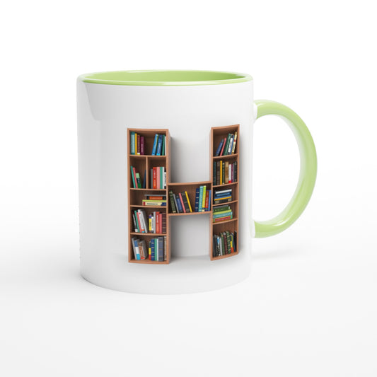 Letter H - Mok met boeken | Meerdere kleuren!