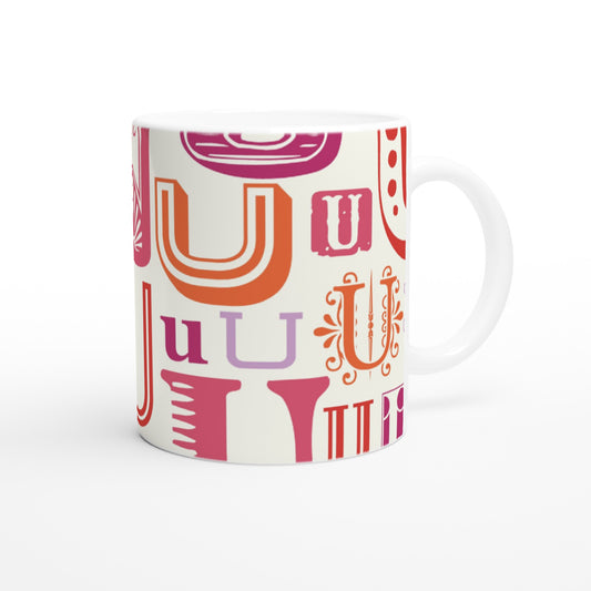 Letter U - Vintage Mok - Beker
