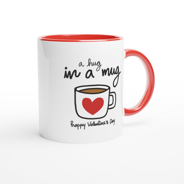 A hug in a mug - happy Valentine's day - Cadeau Mok | Beker in verschillende kleuren!