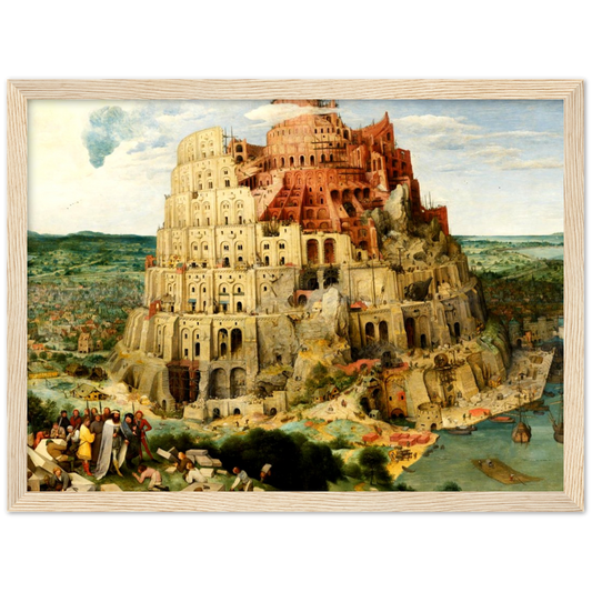 Toren van Babel - Pieter Bruegel de Oude | poster | mat papier | houten lijst