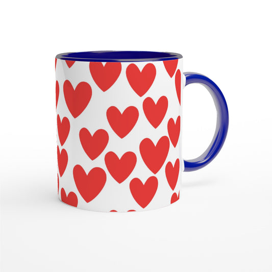 Overal hartjes - love -liefde - Cadeau Mok | Beker in verschillende kleuren!