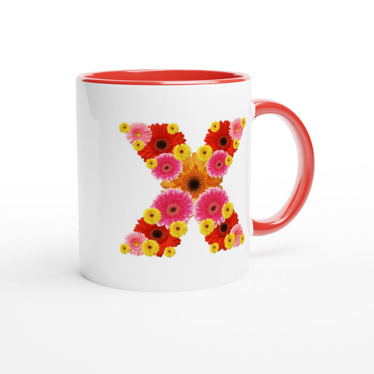 Letter X - Bloemen Mok | Meerdere kleuren!