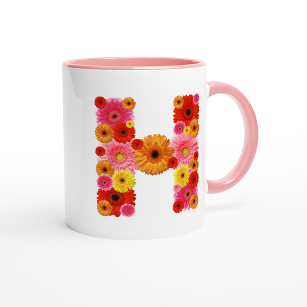 Letter H - Bloemen Mok | Meerdere kleuren!