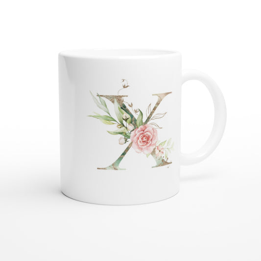 Letter X - Corsage roos Mok - Beker