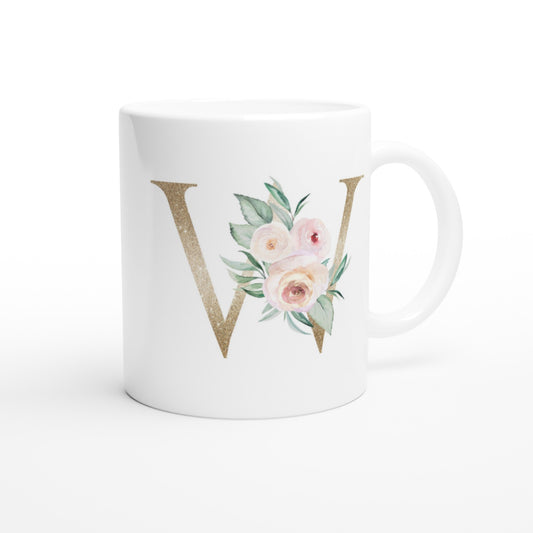 Letter W - Wedding roses Mok - Beker