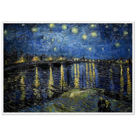 Sterrennacht - de Rhône - Vincent van Gogh | poster | mat papier | houten lijst