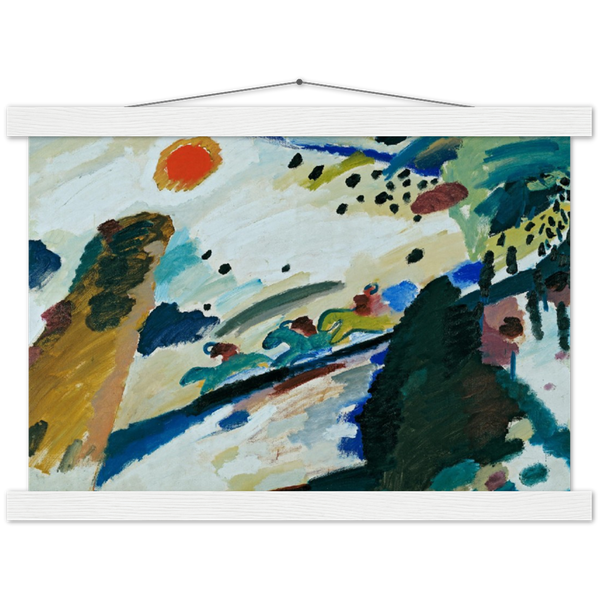 Romantisch landschap - Wassily Kandinsky | mat papier poster met houten hanger