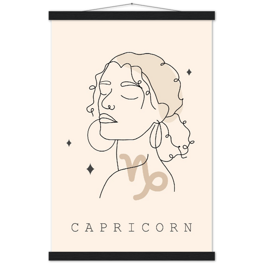 Sterrenbeeld poster CAPRICORN - Steenbok | mat papier poster met houten hanger