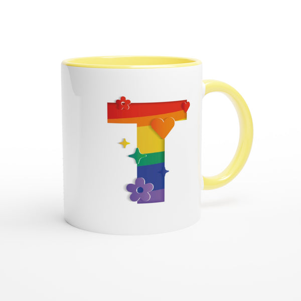 Letter T - Regenboog Mok | Meerdere kleuren!