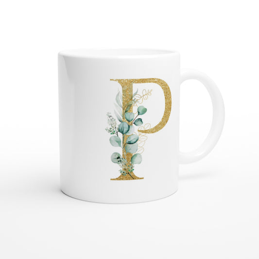 Letter P - Gold Mok - Beker