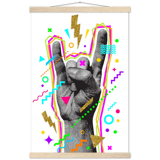Rock-'n-roll | mat papier poster met houten hanger