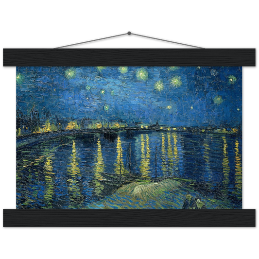 Sterrennacht - de Rhône - Vincent van Gogh | mat papier poster met houten hanger