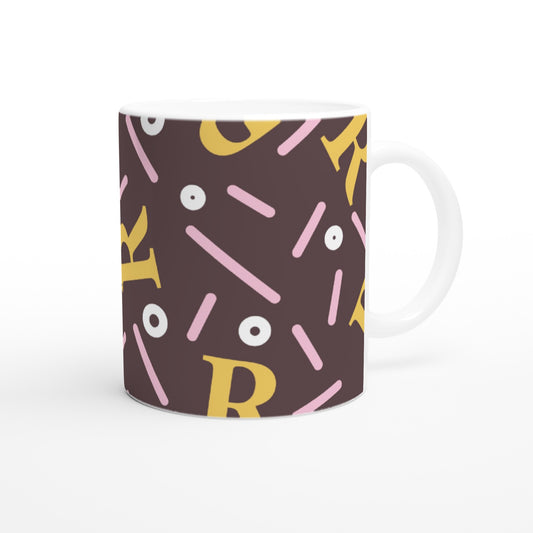 Letter R - Abstract art Mok - Beker