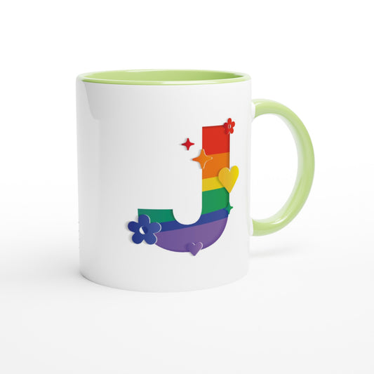 Letter J - Regenboog Mok | Meerdere kleuren!