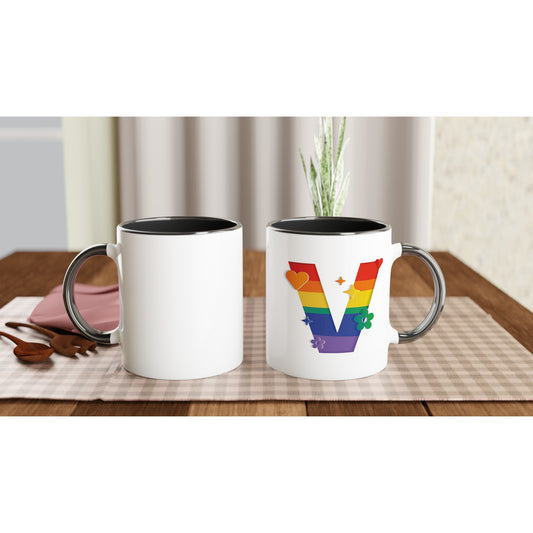 Letter V - Regenboog Mok | Meerdere kleuren!
