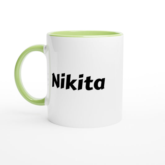 Nikita voornaam mok - beker - kado collega - verjaardag - persoonlijke naam collega - cadeau beker in verschillende kleuren!