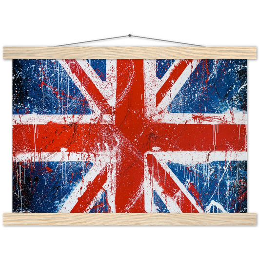 Union Flag, Union Jack | mat papier poster met houten hanger