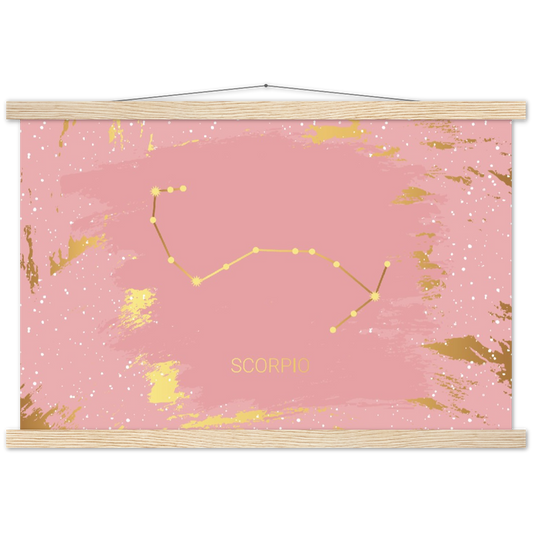 Sterrenbeeld Poster SCORPIO - SCHORPIOEN | mat papier poster met houten hanger