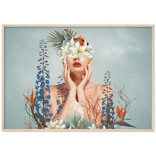 Flower lady | poster | mat papier | houten lijst