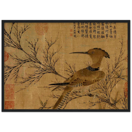 Hop op bamboe - Zhao Mengfu | poster | mat papier | houten lijst