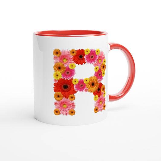 Letter R - Bloemen Mok | Meerdere kleuren!