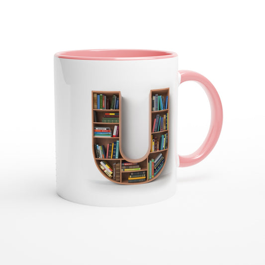 Letter U - Mok met boeken | Meerdere kleuren!
