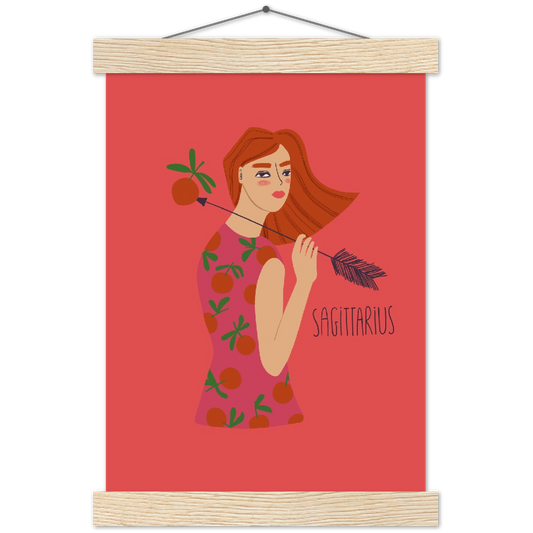 Sterrenbeeld poster SAGITTARIUS - Boogschutter | mat papier poster met houten hanger