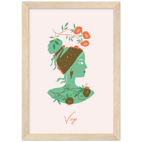 Virgo - Maagd | Sterrenbeeld poster | mat papier | houten lijst