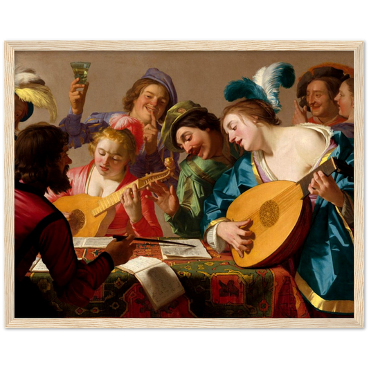Het concert - Gerrit van Honthors | poster | mat papier | houten lijst