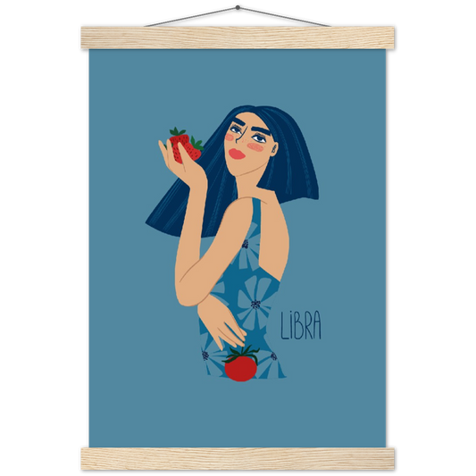 Sterrenbeeld poster LIBRA - Weegschaal | mat papier poster met houten hanger