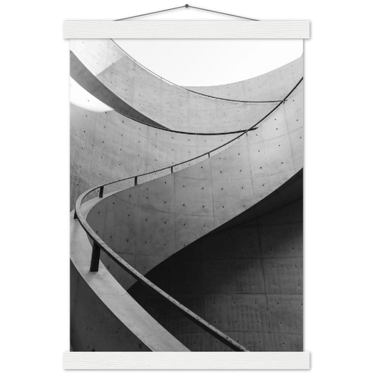 Staircase architecture | mat papier poster met houten hanger