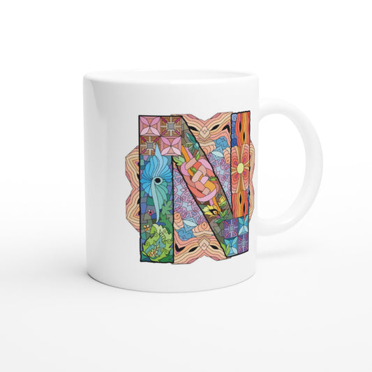 Letter N - Glas in lood Mok - Beker