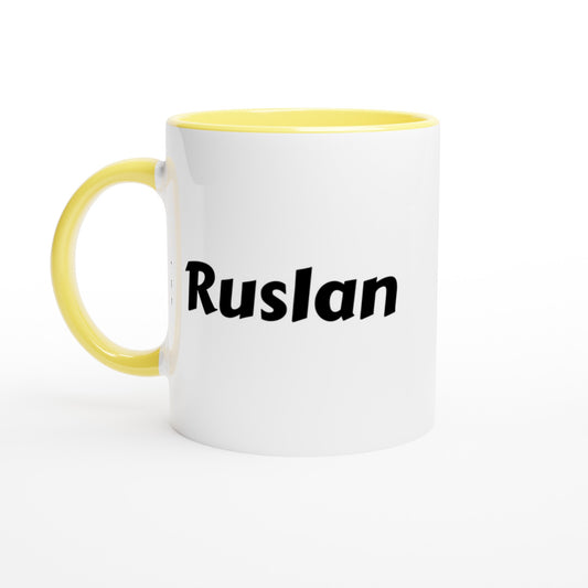 Ruslan voornaam mok - beker - kado collega - verjaardag - persoonlijke naam collega - cadeau beker in verschillende kleuren!