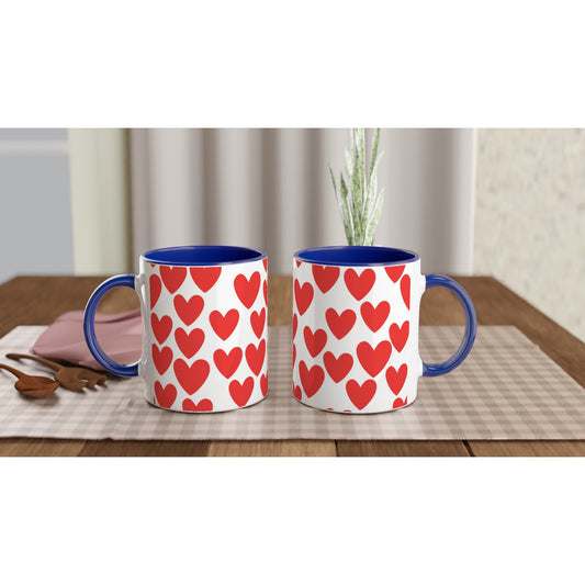 Overal hartjes - love -liefde - Cadeau Mok | Beker in verschillende kleuren!