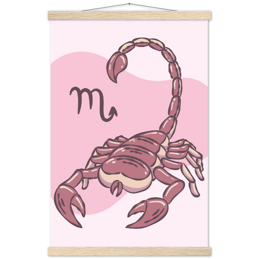 Sterrenbeeld poster SCORPIO - Schorpioen | mat papier poster met houten hanger