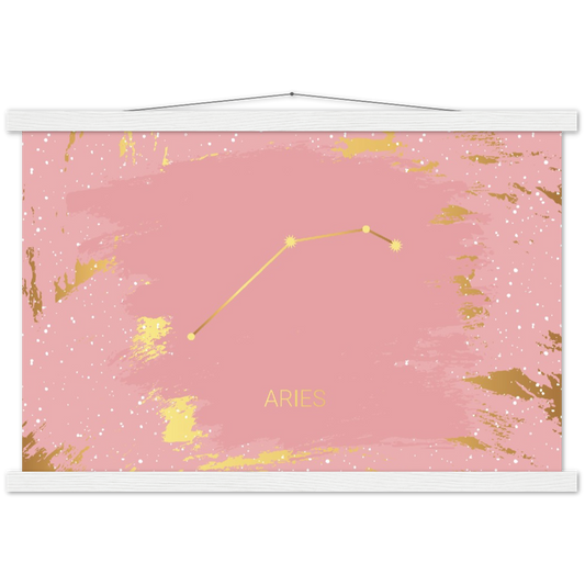 Sterrenbeeld Poster ARIES - RAM | mat papier poster met houten hanger