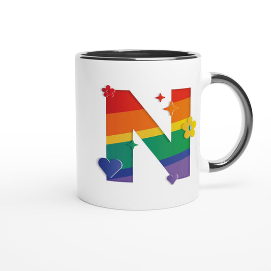 Letter N - Regenboog Mok | Meerdere kleuren!